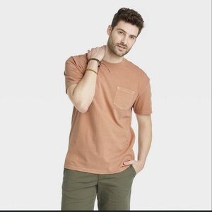 Goodfellow & Co. Men's Clay Tan Washed Pocket Tee T-Shirt - Soft Cotton Basic